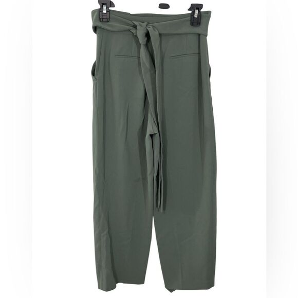 Aritzia Wilfred Feuille High Waisted Tie Front Pants Green Size 2 - Picture 2 of 10